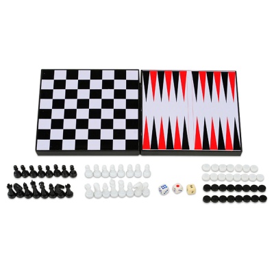 Набор настольных игр 3 в 1 Магнитные шахматы, шашки, нарды Zilmer ZIL0501-034